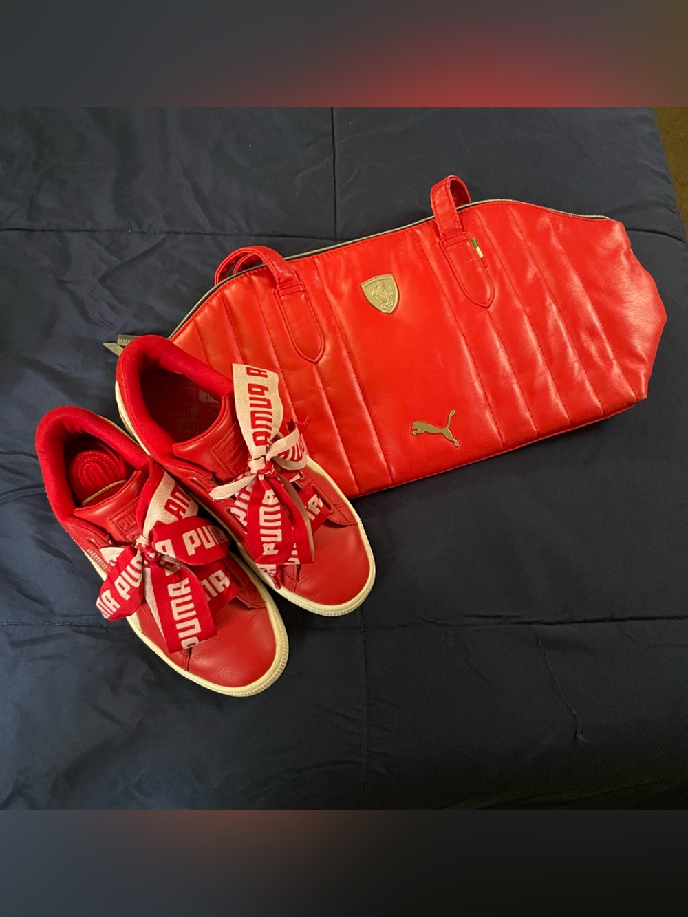 Puma  Sneakers w/Matching Red Puma Tote